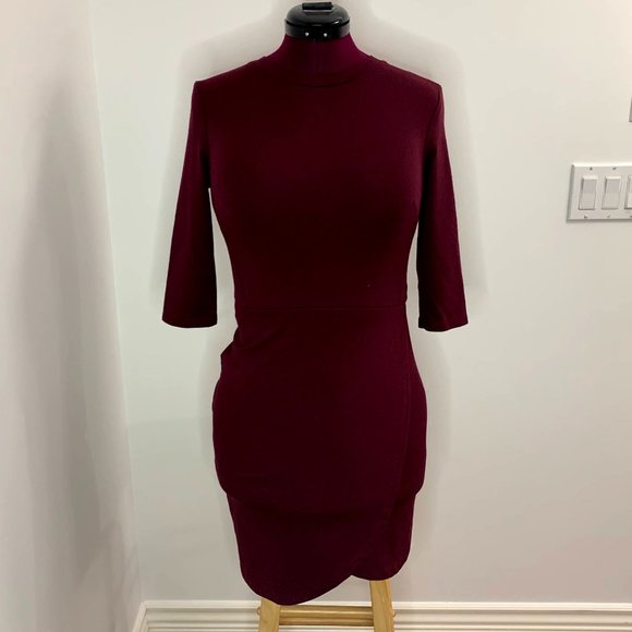 Classy Burgundy Dress - Picture 3 of 8